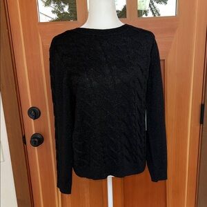 Calvin Klein Black Cable Knit Sweater Size M